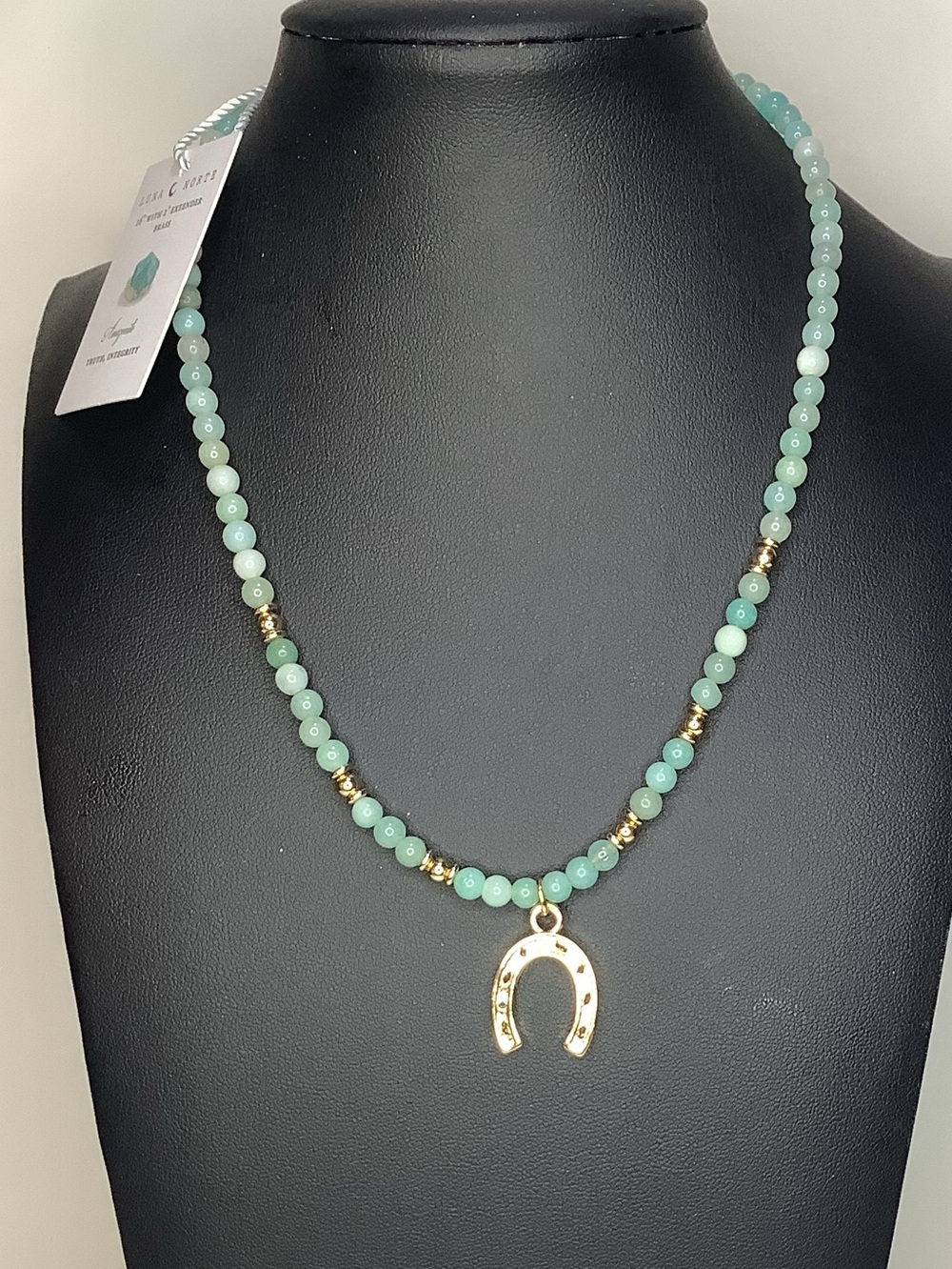 Luna Norte Amazonite Horseshoe Charm Necklace